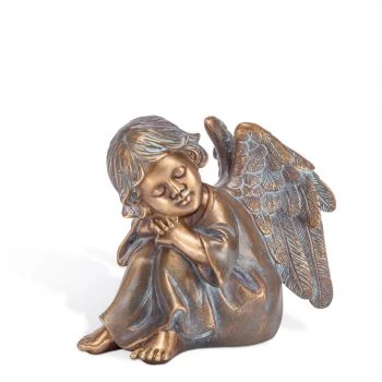 Bronzefigur »Kleiner Grabengel, sitzend«